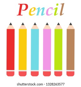 Pencils. Set of colored pencils on white background. Vector illustration. EPS 10.