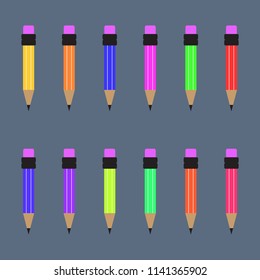 Pencils set. Vector illustration