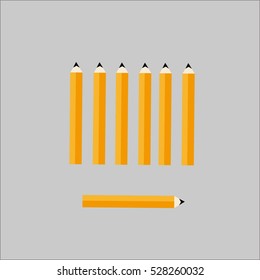 Pencils set. Vector Illustration.