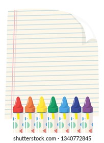 pencils and sheet of paper, blank, vector