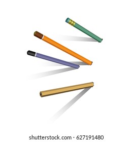 Pencils stuck in paper