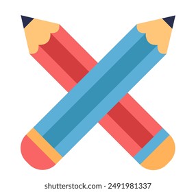 Pencils tools isolated concept. Vector flat graphic design element illustration