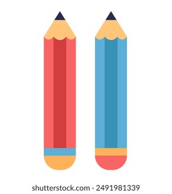 Pencils tools isolated concept. Vector flat graphic design element illustration