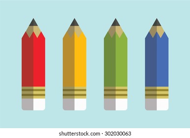 pencils in vector