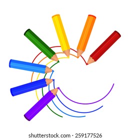 Pencils, Vector illustration