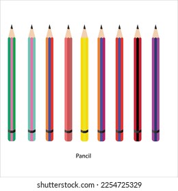 Pencils vector illustrations on White background