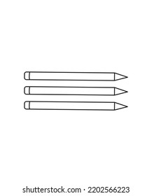 Pencils  vector line icon isolated on white background. Pencils line icon vector.  for home decor such as posters, wall art, tote bag, t-shirt print. 
