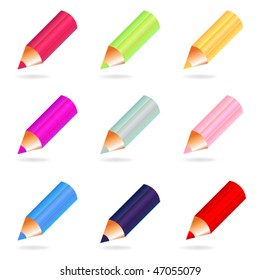 Pencils. Web icons. Vector.