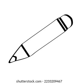 pencil-shaped vector graphic illustration, plain color, unique shape, can be used for design, good for logos, can be made as an icon.