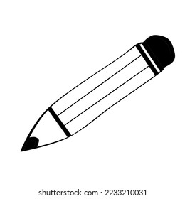 pencil-shaped vector graphic illustration, plain shape, unique shape, can be used for design, good for logos, can be made as an icon.