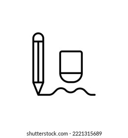 Pencul and eraser theme icon suitable for web, application or additional components for your project