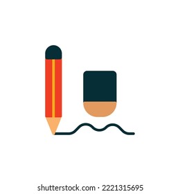 Pencul and eraser theme icon suitable for web, application or additional components for your project