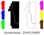 Pend Oreille County, State of Washington (U.S. county, United States of America, USA, U.S., US) map vector illustration, scribble sketch Pend Oreille map