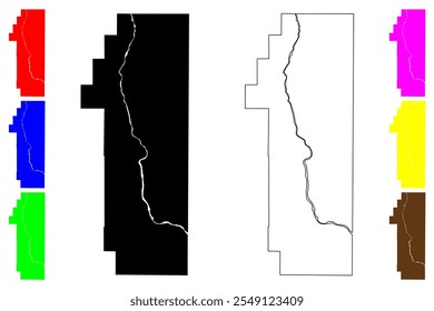 Pend Oreille County, Estado de Washington (Condado dos EUA, Estados Unidos da América, EUA, EUA) mapa ilustração vetorial, esboço de rabisco Mapa de Pend Oreille