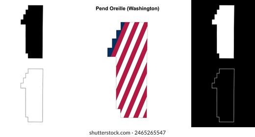 Pend Oreille County (Washington) outline map set