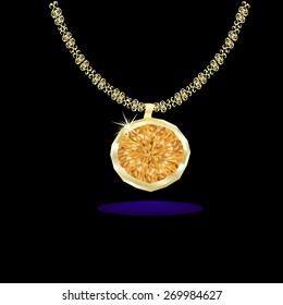 pendant with amber stone