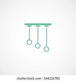 Pendant Ceiling Lamp Green Flat Icon On White Background