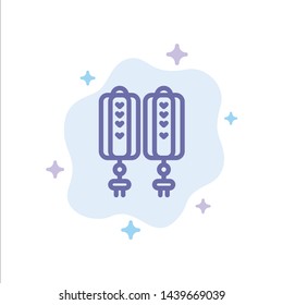 Pendant, China, Chinese, Decoration Blue Icon on Abstract Cloud Background