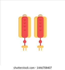 Pendant, China, Chinese, Decoration  Flat Color Icon. Vector icon banner Template