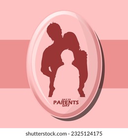 A pendant containing a family image and bold text on pink background to commemorate National Parents’ Day on July 23