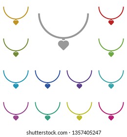 Pendant, decoration, heart multi color icon. Simple thin line, outline vector of valentines day icons for UI and UX, website or mobile application