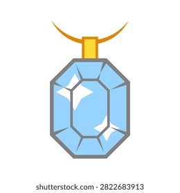 Pendant with diamond. Stylized illustration icon. Image for jewelry shop. Luxury accessories store.