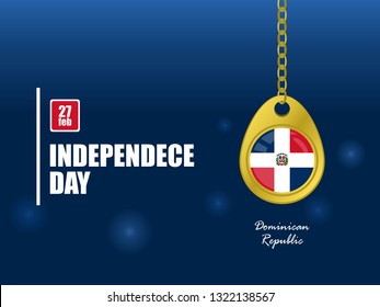 the pendant flag of Dominican republic for celebrates the independence day