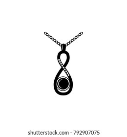 pendant in the form of infinity icon. Jewelry Icon. Premium quality graphic design. Signs, outline symbols collection, simple icon for websites, web design, mobile app on white background