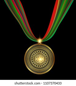 pendant golden medal