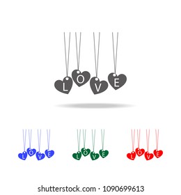 pendant with hearts of love icon. Elements of Valentine's Day in multi colored icons. Premium quality graphic design icon. Simple icon for websites, web design, mobile app on white background