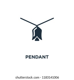 Pendant icon. Black filled vector illustration. Pendant symbol on white background. Can be used in web and mobile.