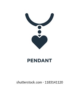 Pendant icon. Black filled vector illustration. Pendant symbol on white background. Can be used in web and mobile.