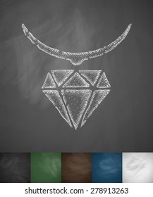 pendant icon. Hand drawn vector illustration. Chalkboard Design
