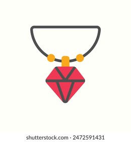 pendant icon, isolated flat color womens day icon illustration