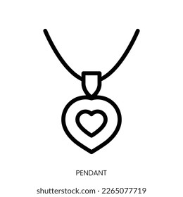 pendant icon. Line Art Style Design Isolated On White Background