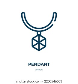 Pendant icon. Linear vector illustration from africa collection. Outline pendant icon vector. Thin line symbol for use on web and mobile apps, logo, print media.