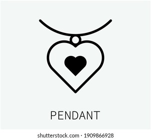 Vector de icono de Pendant. Signo de estilo lineal para concepto móvil y diseño web. Ilustración de símbolo de Pendant. Gráficos vectoriales de píxeles - Vector