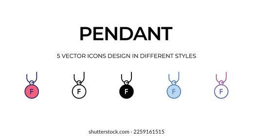 pendant Icons Set vector Illustration.