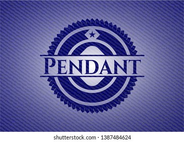 Pendant with jean texture. Vector Illustration. Detailed.