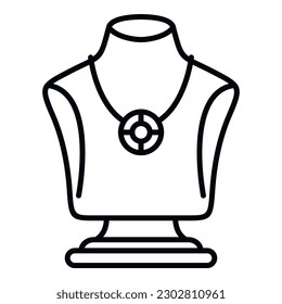 Pendant jewelry dummy icon outline vector. Bust fashion. Precious box