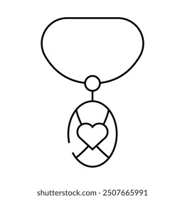 pendant jewelry line icon vector. pendant jewelry sign. isolated contour symbol black illustration