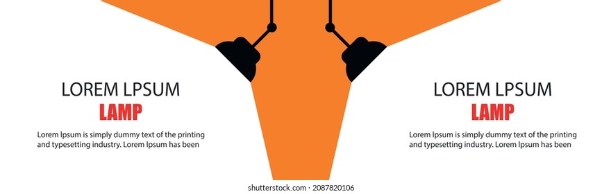 Pendant lamp with a beam of light. Vector illustration