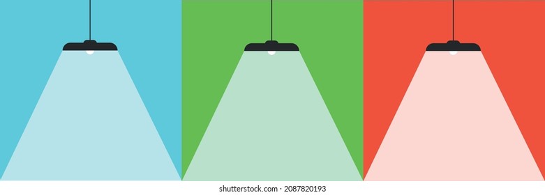 Pendant lamp with a beam of light. Vector illustration