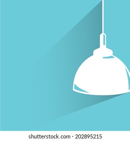 pendant lamp, blue shadow and flat theme