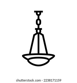 vector de icono de la línea de techo de la lámpara pendiente. señal de techo de lámpara pendiente. símbolo de contorno aislado ilustración negra