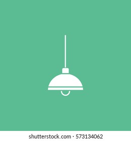 Pendant Lamp Flat Icon On Green Background
