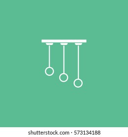 Pendant Lamp Flat Icon On Green Background