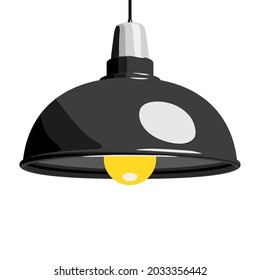 Pendant lamp, hanging lamp or ceiling lamp. Home or office interior and decor. Vector illustration isolated on a white background