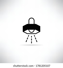 icono de lámpara pendiente con ilustración vectorial de sombra de caída