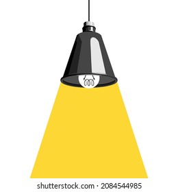 Lámpara perpendicular con un rayo de luz. Elemento de diseño interior. Ilustración del vector